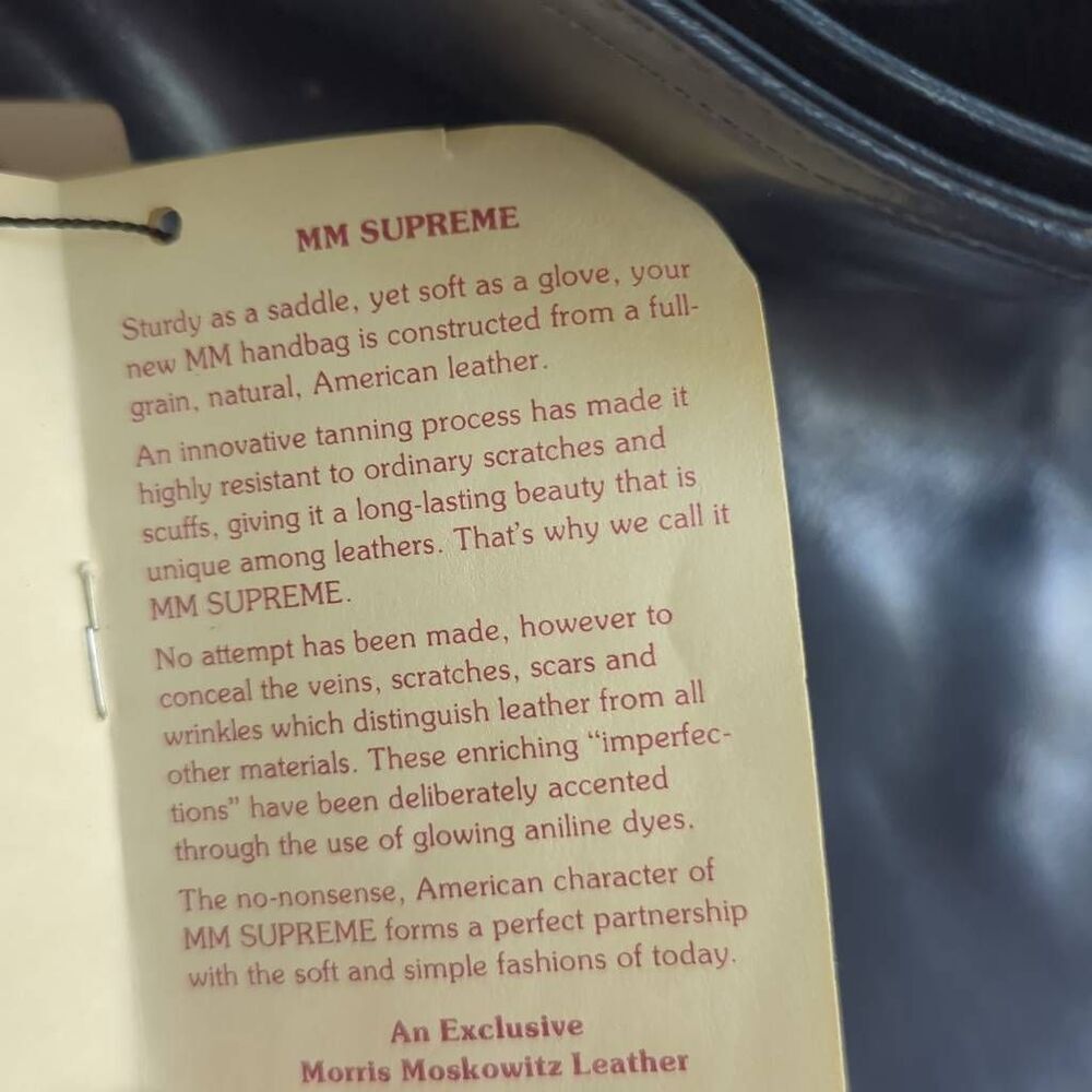 Vintage Morris  Moskowitz leather shoulder bag. NOS. Mid-Century mfg 190 - Picture 7 of 10
